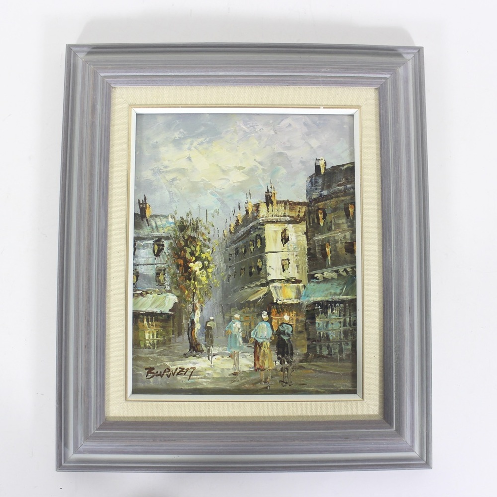 Caroline Burnett 1950’s Paris France Oil Painting, Framed, Signed Original Art